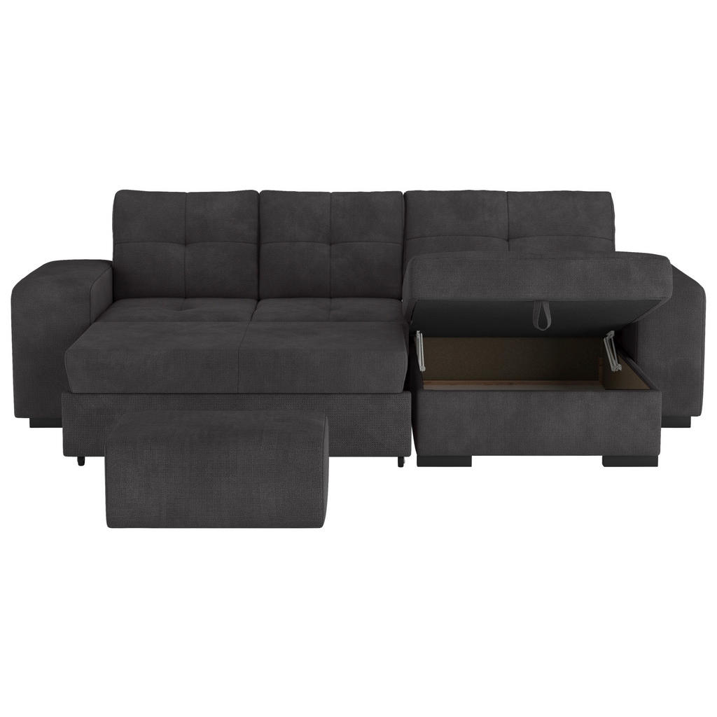 Thumbnail - Mid.you Eckschlafsofa, Schwarz, Textil, 4-Sitzer, 268x156 cm, Wohnzimmer, Sofas & Couches, Wohnlandschaften