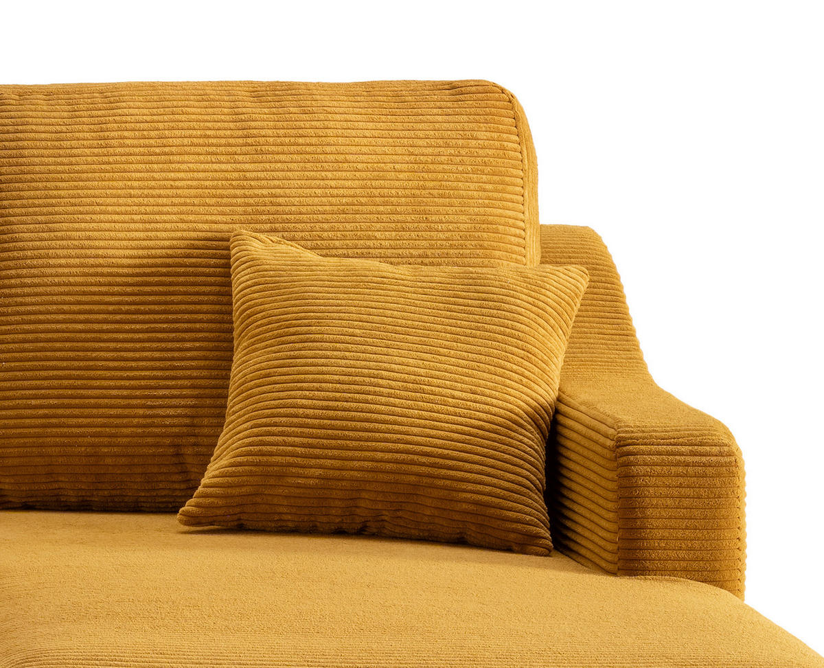 ECKSOFA in Cord Goldfarben  - Goldfarben/Naturfarben, Design, Holz/Textil (228/150cm) - P & B