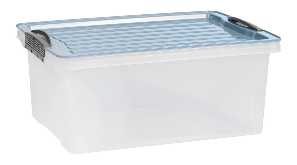 AUFBEWAHRUNGSBOX     - Pastellblau, KONVENTIONELL, Kunststoff (27,5/18/39,5cm) - Rotho