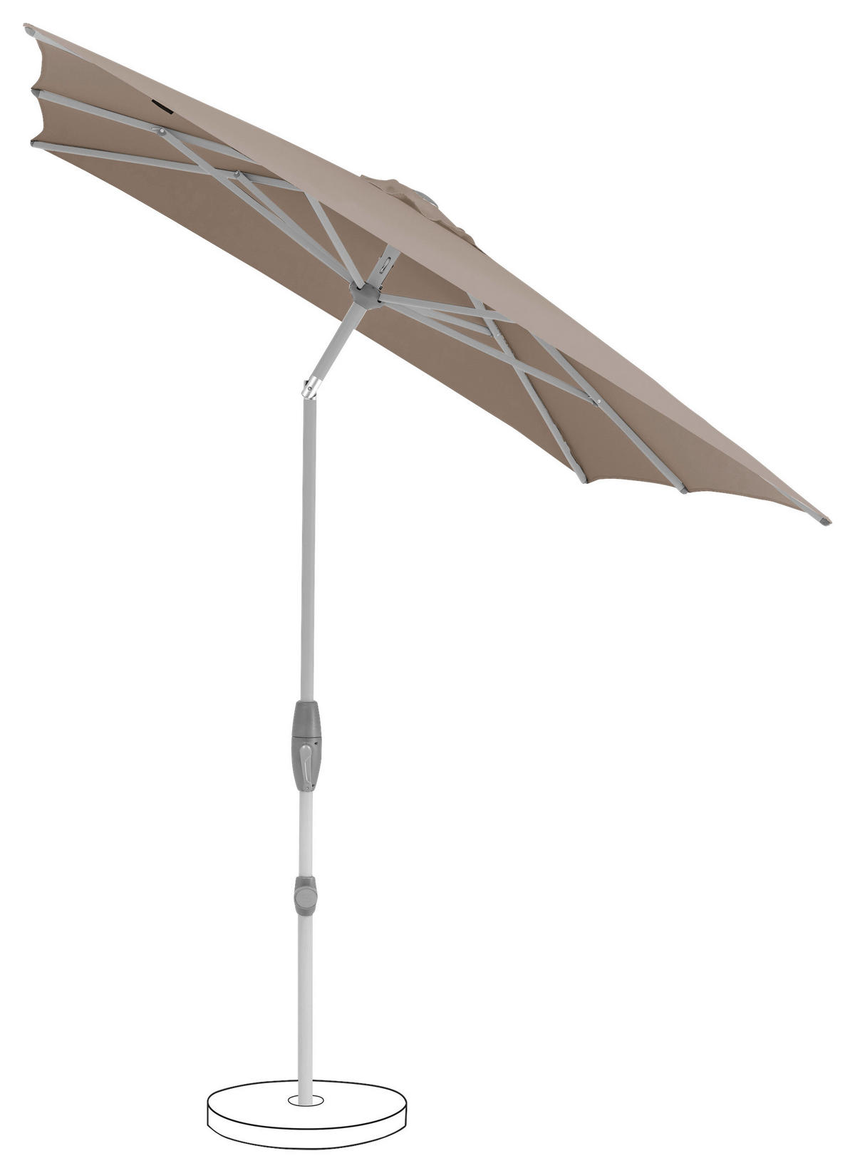 SONNENSCHIRM Taupe  - Taupe/Silberfarben, KONVENTIONELL, Textil/Metall (250/200cm) - Suncomfort by Glatz