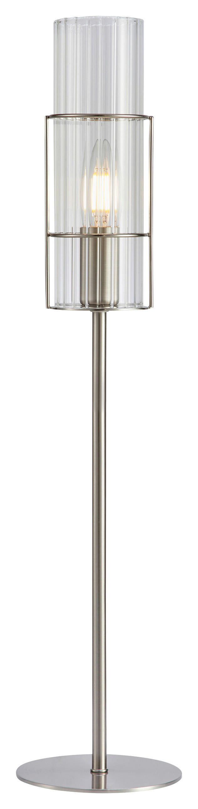 TISCHLEUCHTE TUBO 13/65 cm   - Transparent/Silberfarben, Basics, Glas/Metall (13/65cm) - Markslöjd