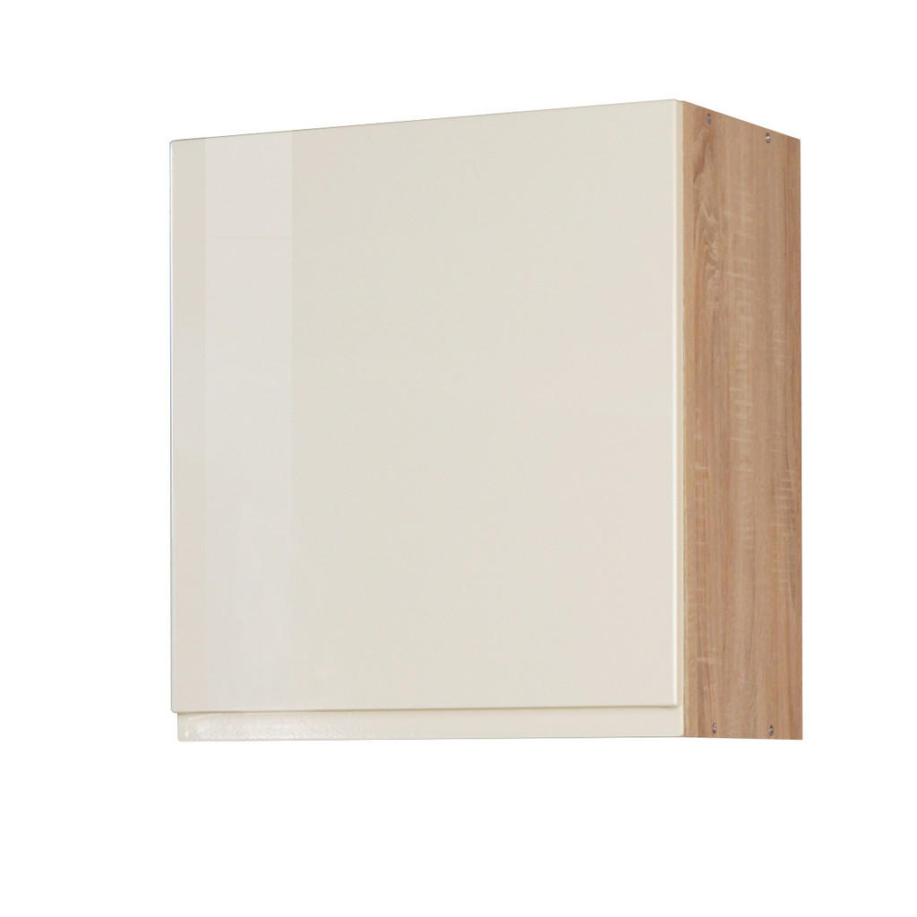 Küchenoberschrank Cardiff 50cm Creme/Eiche Dekor 1 Drehtür