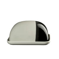 POSODICA ZA MASLO   15,5/12,5/7 cm           - črna/svetlo siva, Konvencionalno, keramika (15,5/12,5/7cm) - ASA