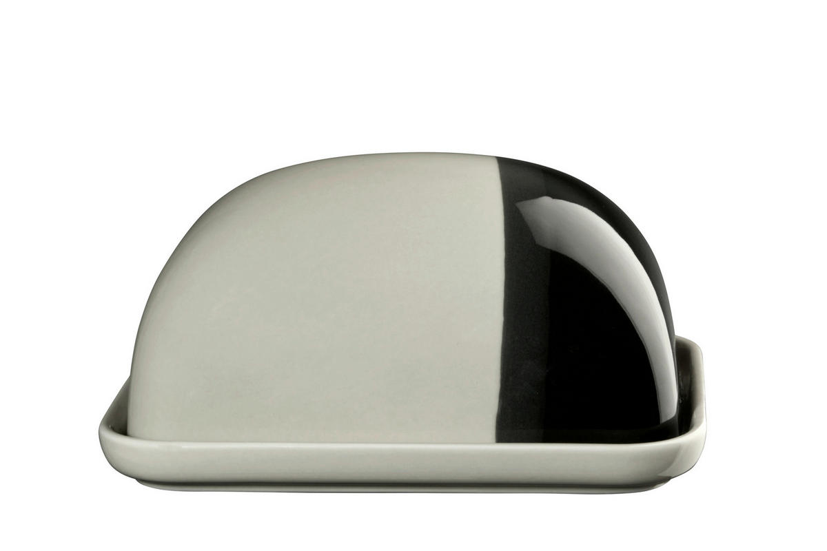 POSODICA ZA MASLO   15,5/12,5/7 cm           - črna/svetlo siva, Konvencionalno, keramika (15,5/12,5/7cm) - ASA