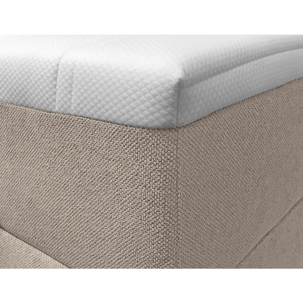Thumbnail - Carryhome Boxbett, Grau, Textil, H3, Höhe ca. 20 cm, 120x200 cm, gepolstertes Kopfteil, Schlafzimmer, Betten, Boxspringb...
