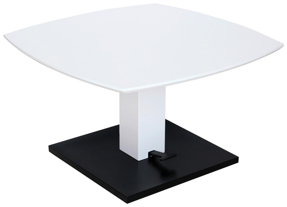 SOFFBORD i metall, trämaterial 80/80/47-66 cm  - vit/svart, Design, metall/trämaterial (80/80/47-66cm) - Novel