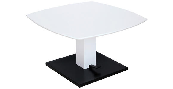 COUCHTISCH 80/80/47-66 cm quadratisch Schwarz, Weiß - Schwarz/Weiß, Design, Holzwerkstoff/Metall (80/80/47-66cm) - Novel