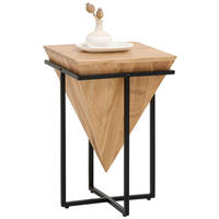 BEISTELLTISCH Holz, Metall 36/36/56 cm  - Schwarz/Akaziefarben, Trend, Holz/Metall (36/36/56cm) - Ambia Home