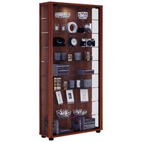 VITRINE in Nussbaumfarben  - Nussbaumfarben/Schwarz, Design, Glas/Holzwerkstoff (59/113/18cm) - MID.YOU