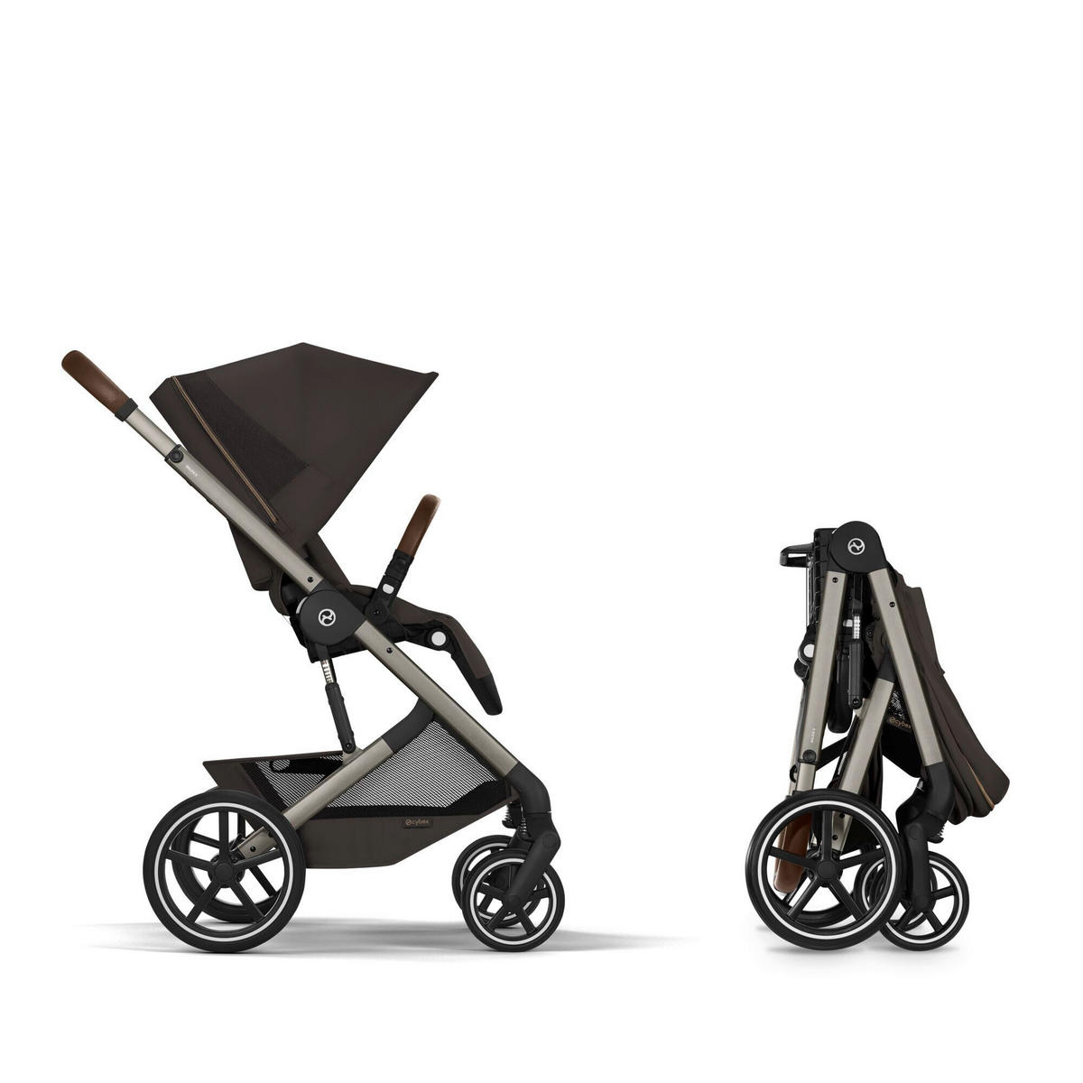 KOMBINIRANA DJEČJA KOLICA  Balios S Lux TPE inkl. Fold-Carrycot  - tamno smeđa/taupe, Basics, tekstil/metal (87/60/108cm) - cybex GOLD