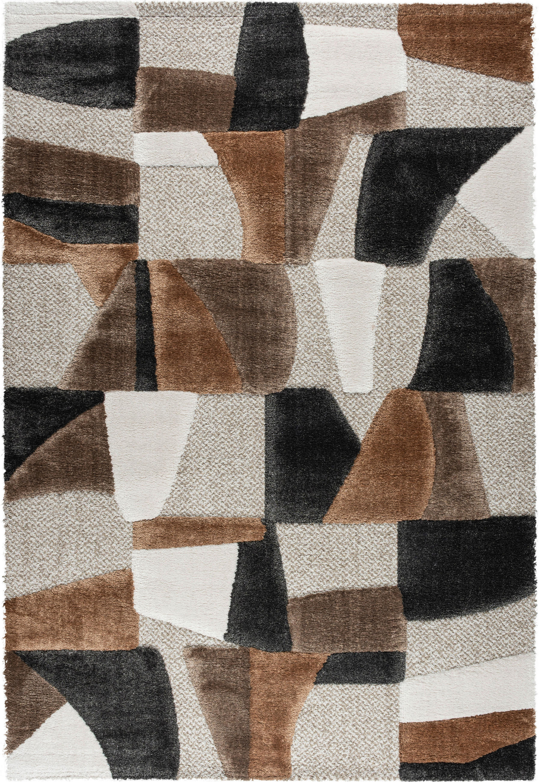 WEBTEPPICH  Wohnzimmer 160/230 cm Masai Braun, Creme, Schwarz  - Creme/Schwarz, Basics, Kunststoff/Textil (160/230cm) - Novel