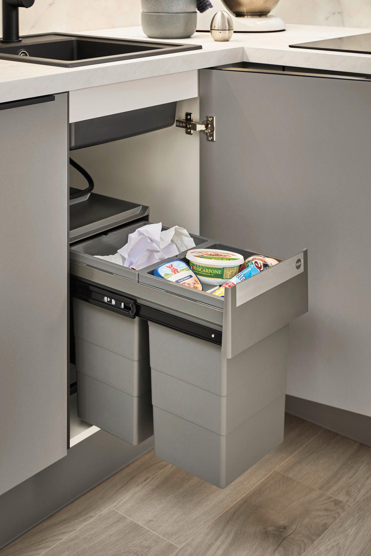 EINBAUKÜCHE   - Grau, Design, Holzwerkstoff - Xora