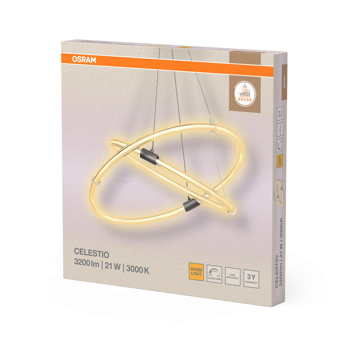 LED-HÄNGELEUCHTE 49.8/45.6/80 cm  - Dunkelgrau, Design, Kunststoff (49.8/45.6/80cm) - Osram