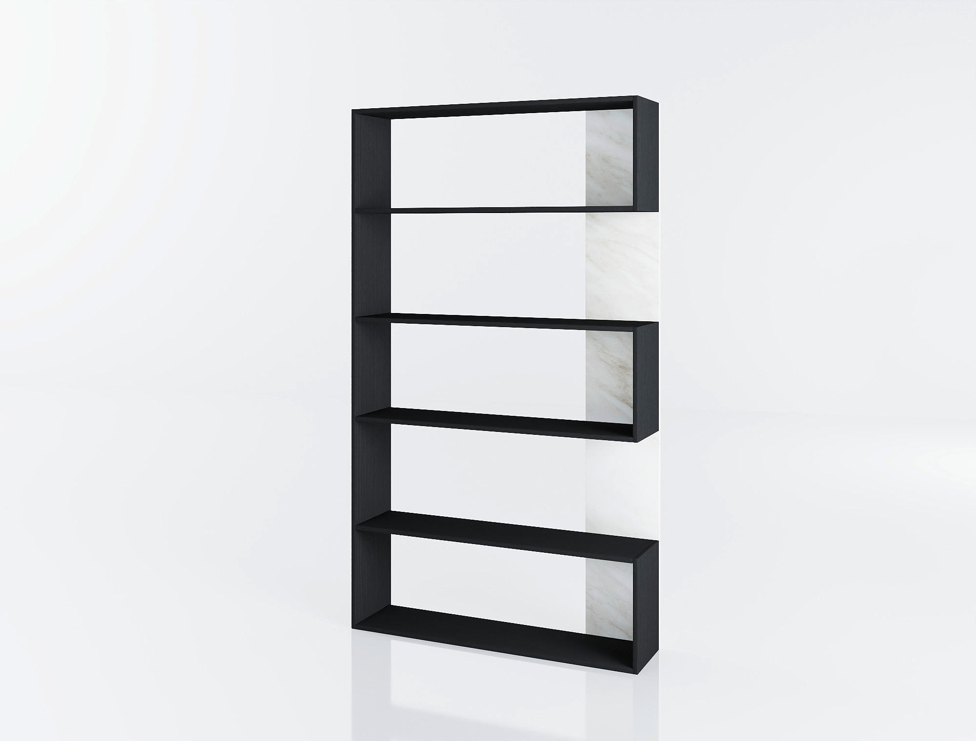 ETAJERĂ  100/175/25 cm negru, alb  - alb/negru, Modern, material pe bază de lemn (100/175/25cm) - Carryhome