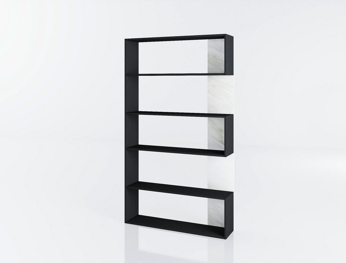 ETAJERĂ  100/175/25 cm negru, alb  - alb/negru, Modern, material pe bază de lemn (100/175/25cm) - Carryhome