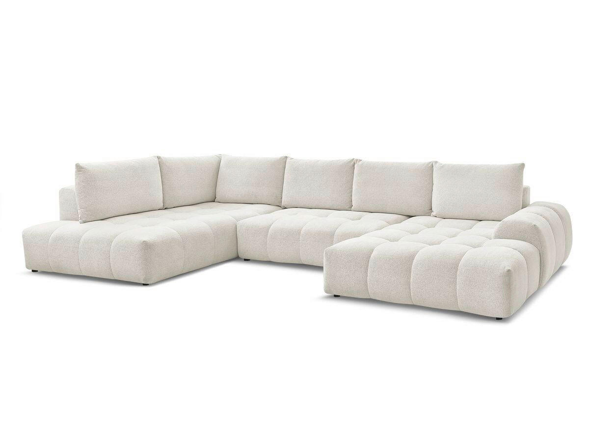 ECKSCHLAFSOFA EVEREST  mit Rücken echt, Armteil links, Armteil rechts Flachgewebe Weiß  - Schwarz/Weiß, MODERN, Kunststoff/Textil (212/423/198cm)