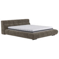 POLSTERBETT 180/200 cm,  in Hellgrau,  - Hellgrau/Schwarz, Design, Textil/Metall (180/200cm) - Belluti