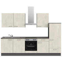 KÜCHENBLOCK 300 cm   in Weiß, Schieferfarben  - Schieferfarben/Edelstahlfarben, MODERN, Holzwerkstoff/Metall (300cm) - Nobilia