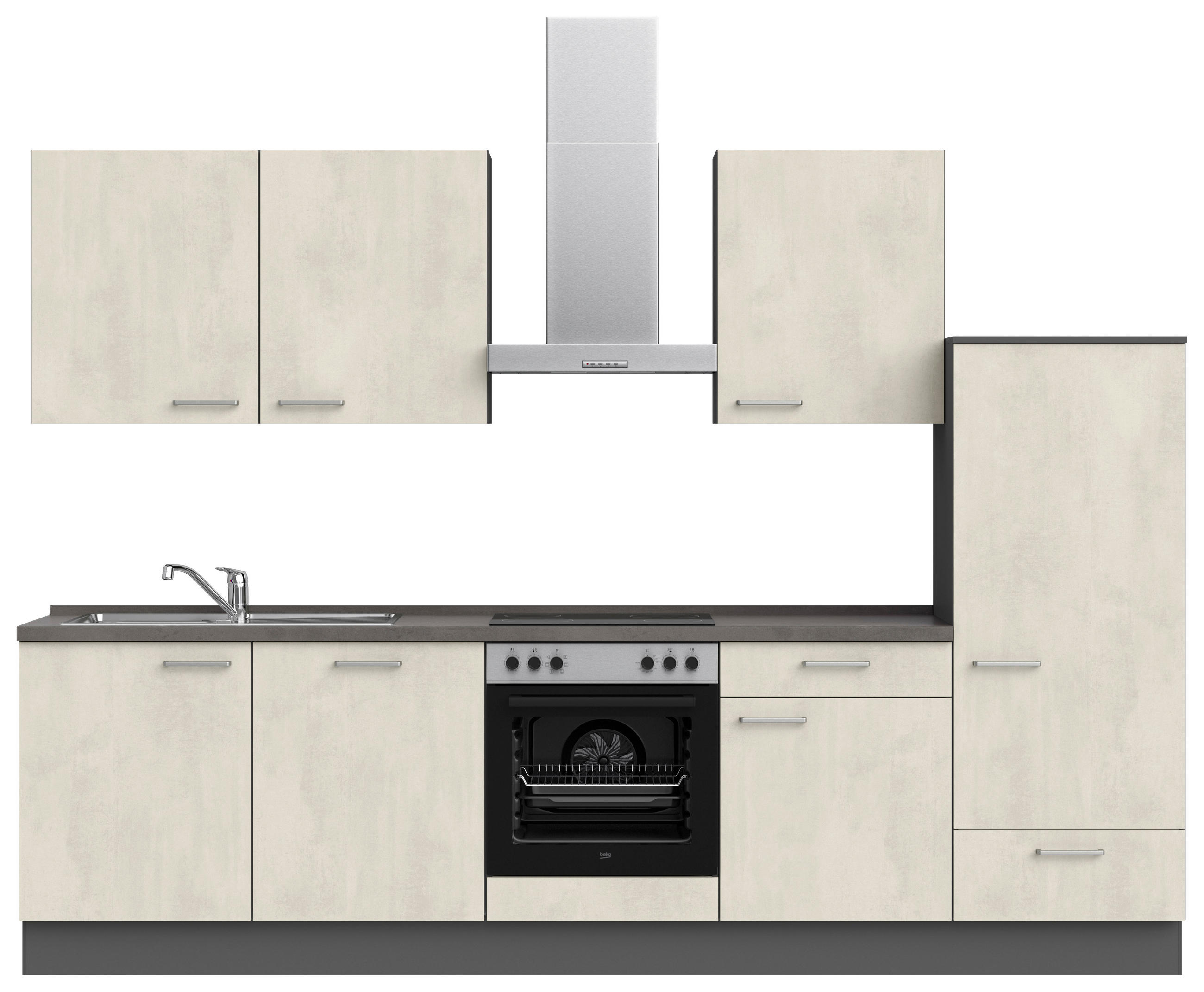 Nobilia Küchenleerblock Riva Weiß, Schiefer 300 cm