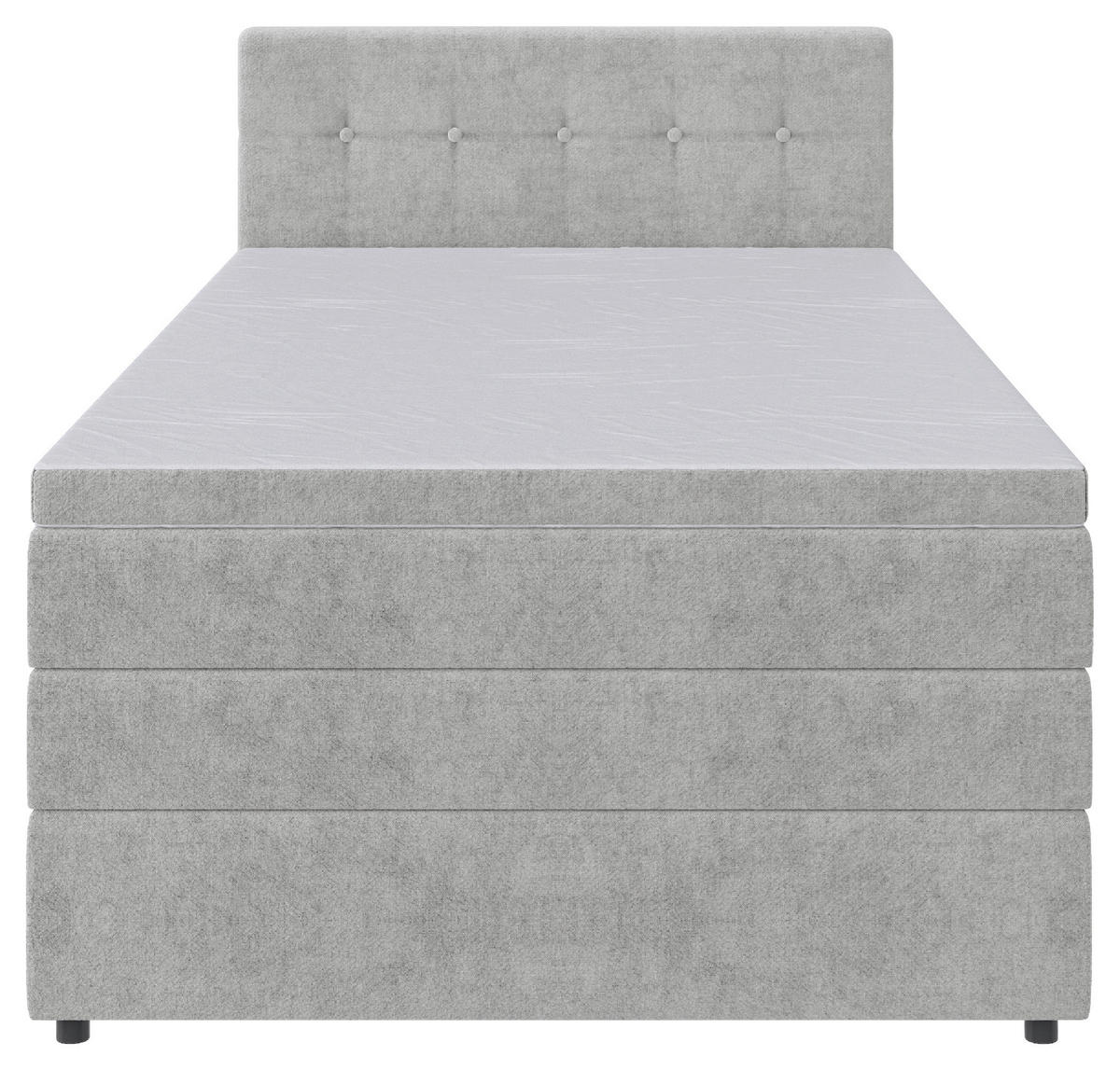 BOXSPRINGBETT 120/200 cm  in Hellgrau  - Hellgrau/Schwarz, KONVENTIONELL, Kunststoff/Textil (120/200cm) - Carryhome
