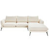 HÖRNSOFFA i bouclé cremefärgad  - svart/cremefärgad, Design, metall/textil (279/194cm) - Best Price