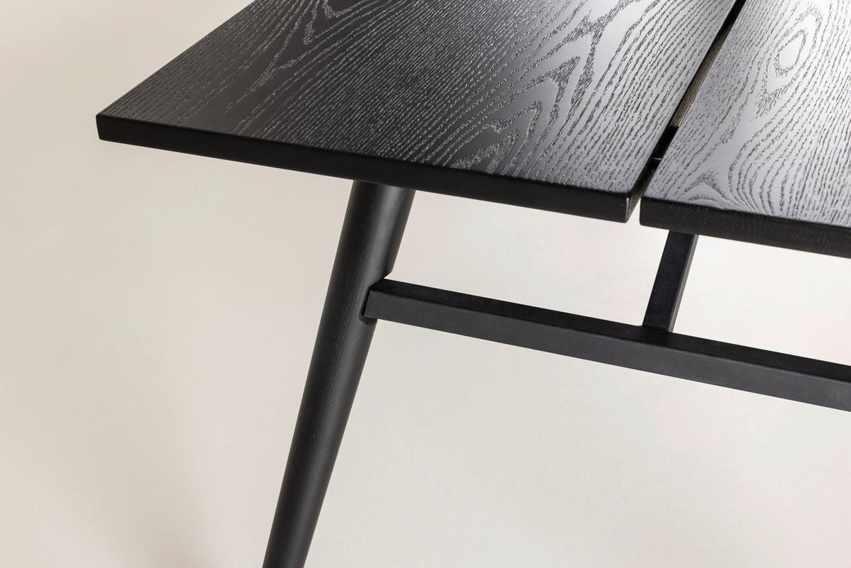 ESSTISCH 195/95/75 cm Nachbildung  Metall, Holzwerkstoff rechteckig Schwarz  - Schwarz, Design, Holzwerkstoff/Metall (195/95/75cm) - Livetastic