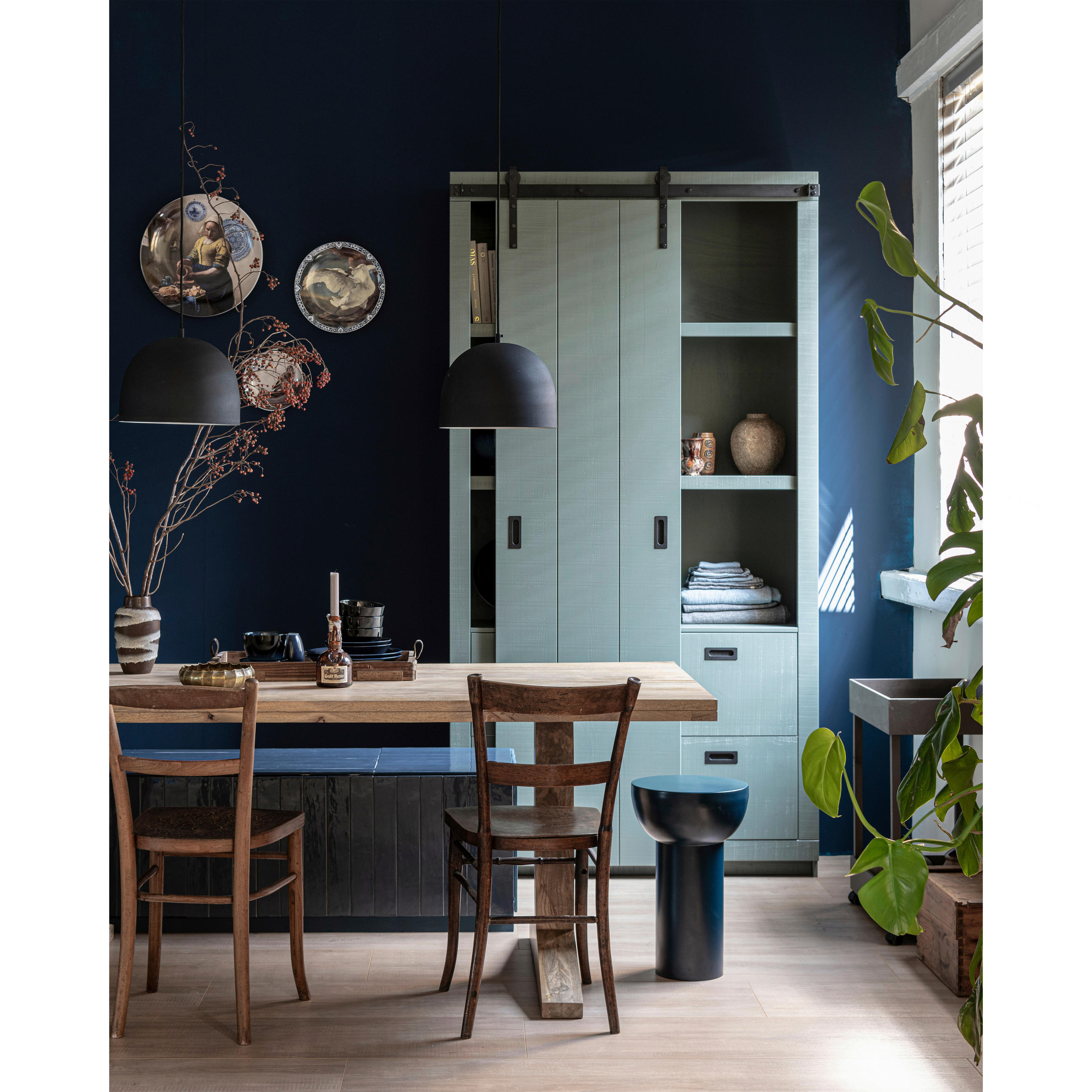 MEHRZWECKSCHRANK 122/230/37 cm  in Grün  - Schwarz/Grün, Design, Holz (122/230/37cm) - Livetastic