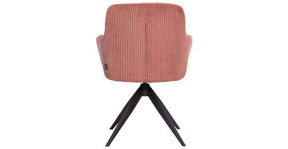 ARMLEHNSTUHL in Eisen Cord - Schwarz/Rosa, Design, Textil/Metall (60,5/82,5/62,5cm) - Novel