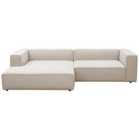 ECKSOFA Beige Chenille Rücken echt  - Beige/Schwarz, MODERN, Kunststoff/Textil (185/296cm) - Hom`in