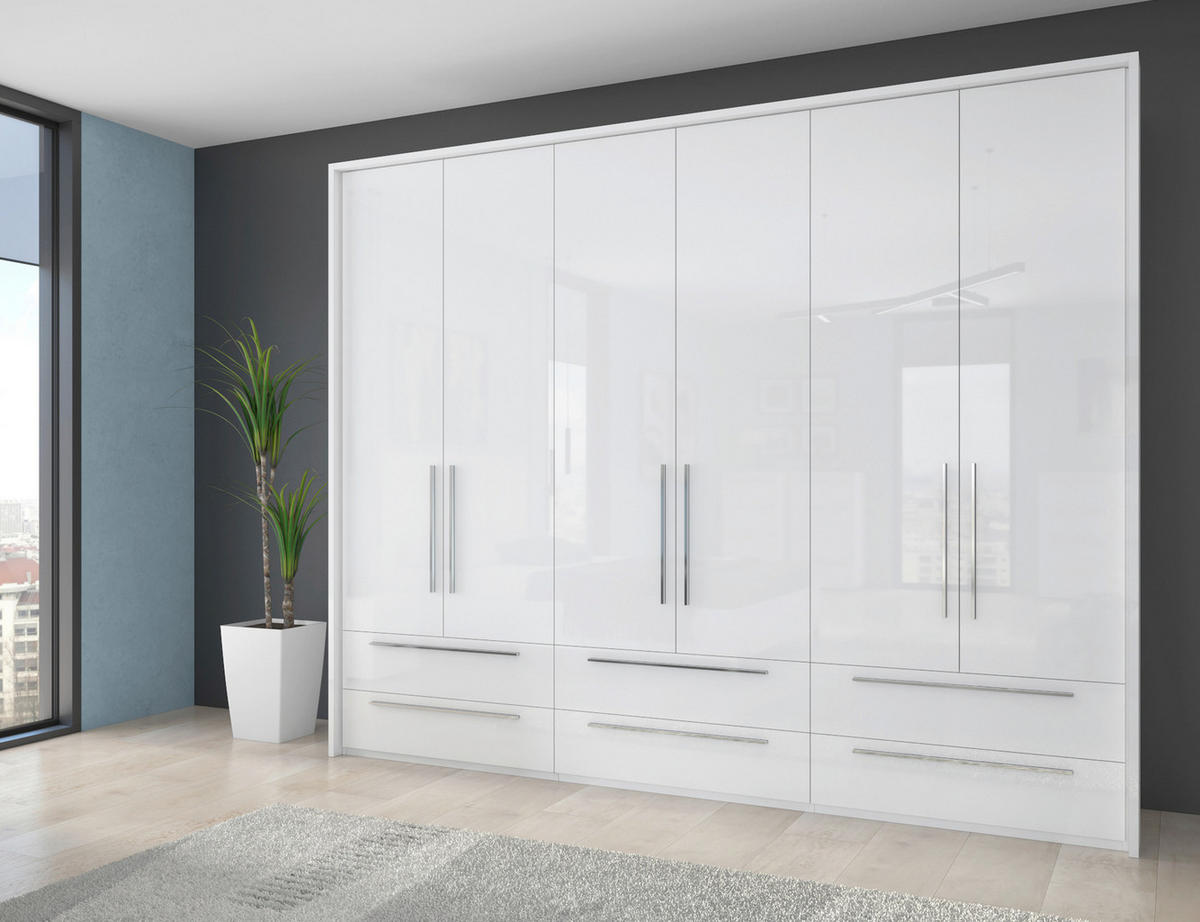 ORMAR SA KLASIČNIM VRATIMA bela, bela visoki sjaj  277/226/60 cm  - bela visoki sjaj/bela, Dizajnerski, pločasti materijal/plastika (277/226/60cm)