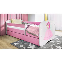 KINDER-/JUNIORBETT 80/160 cm  in Weiß, Pink  - Pink/Birkefarben, MODERN, Holz/Holzwerkstoff (80/160cm) - MID.YOU
