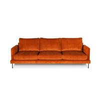 3-SITS SOFFA i orange  - orange/svart, Klassisk, metall/trä (264/98cm) - Chilliano
