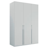 DREHTÜRENSCHRANK 151/223/60 cm,  in Grau, 3-türig  - Grau, Trend, Holzwerkstoff/Metall (151/223/60cm) - Novel