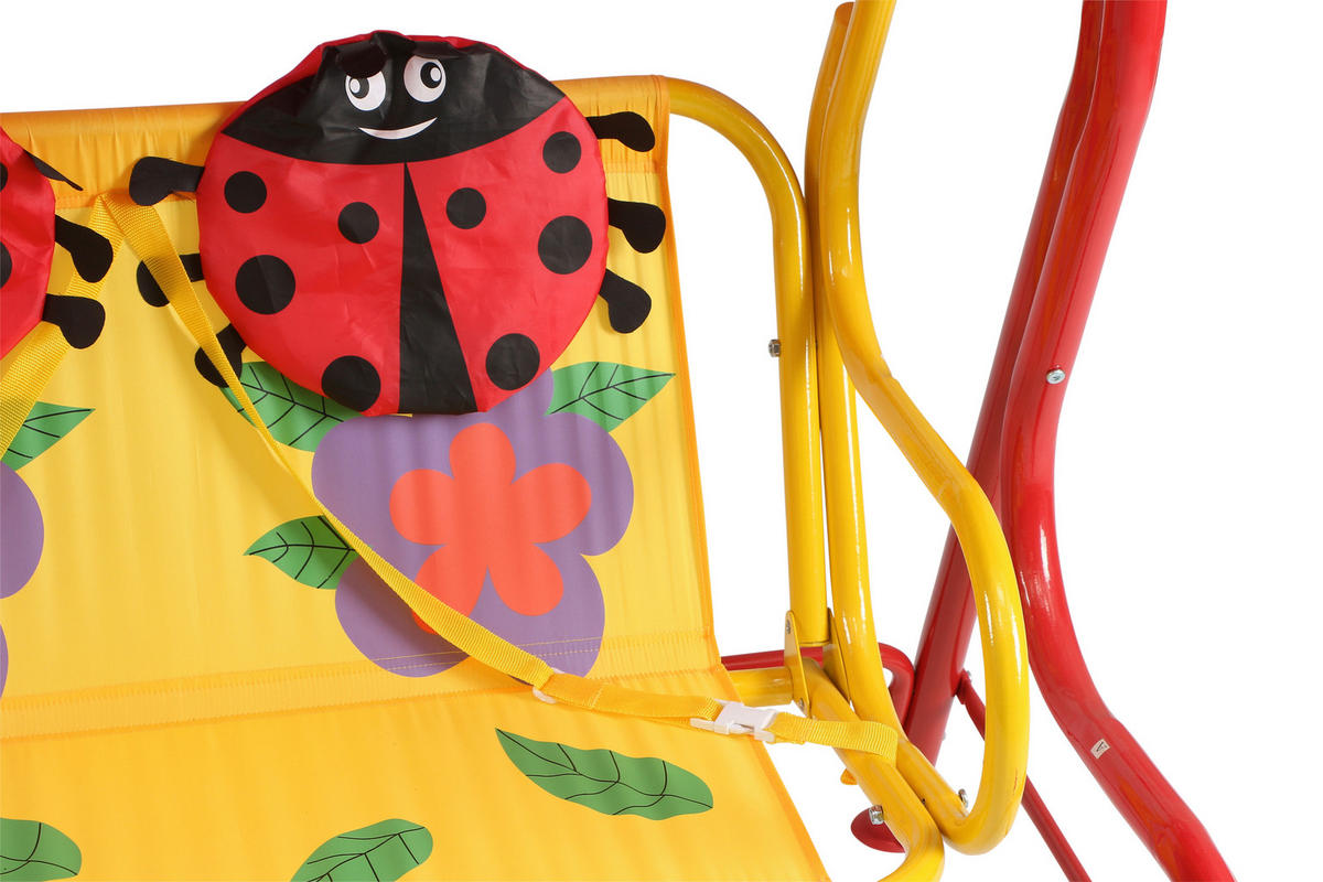 Kinder-Hollywoodschaukel 115/118/75 cm  - Rot, MODERN, Textil/Metall (115/118/75cm) - Siena Garden