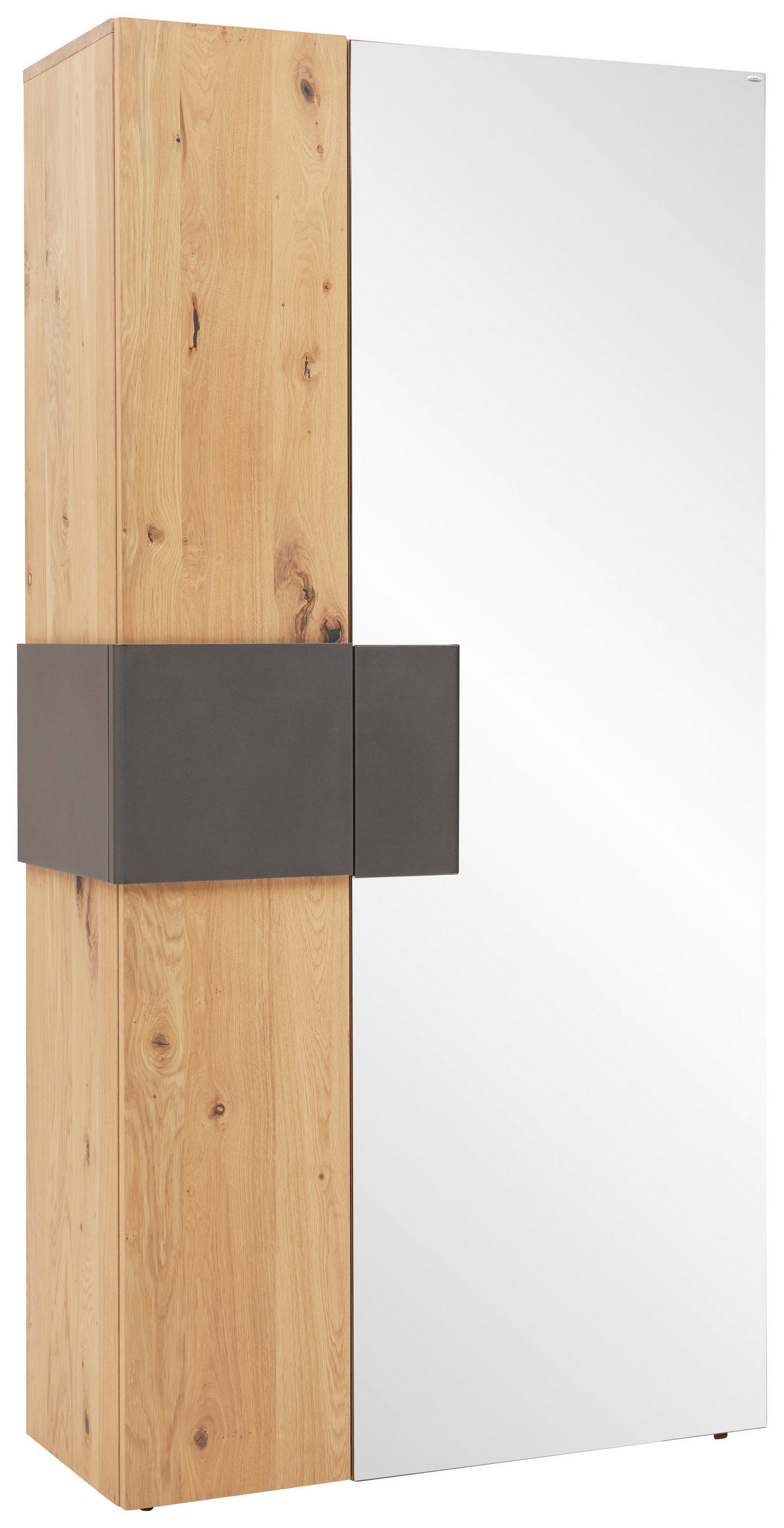 GARDEROBENSCHRANK  in 97,2/194/43,5 cm  - Eichefarben/Anthrazit, Natur, Glas/Holz (97,2/194/43,5cm) - Voglauer