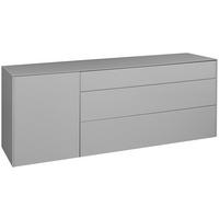 LOWBOARD Imola  in 169/63/42 cm  - Hellgrau/Schwarz, Design, Glas/Holzwerkstoff (169/63/42cm) - Novel