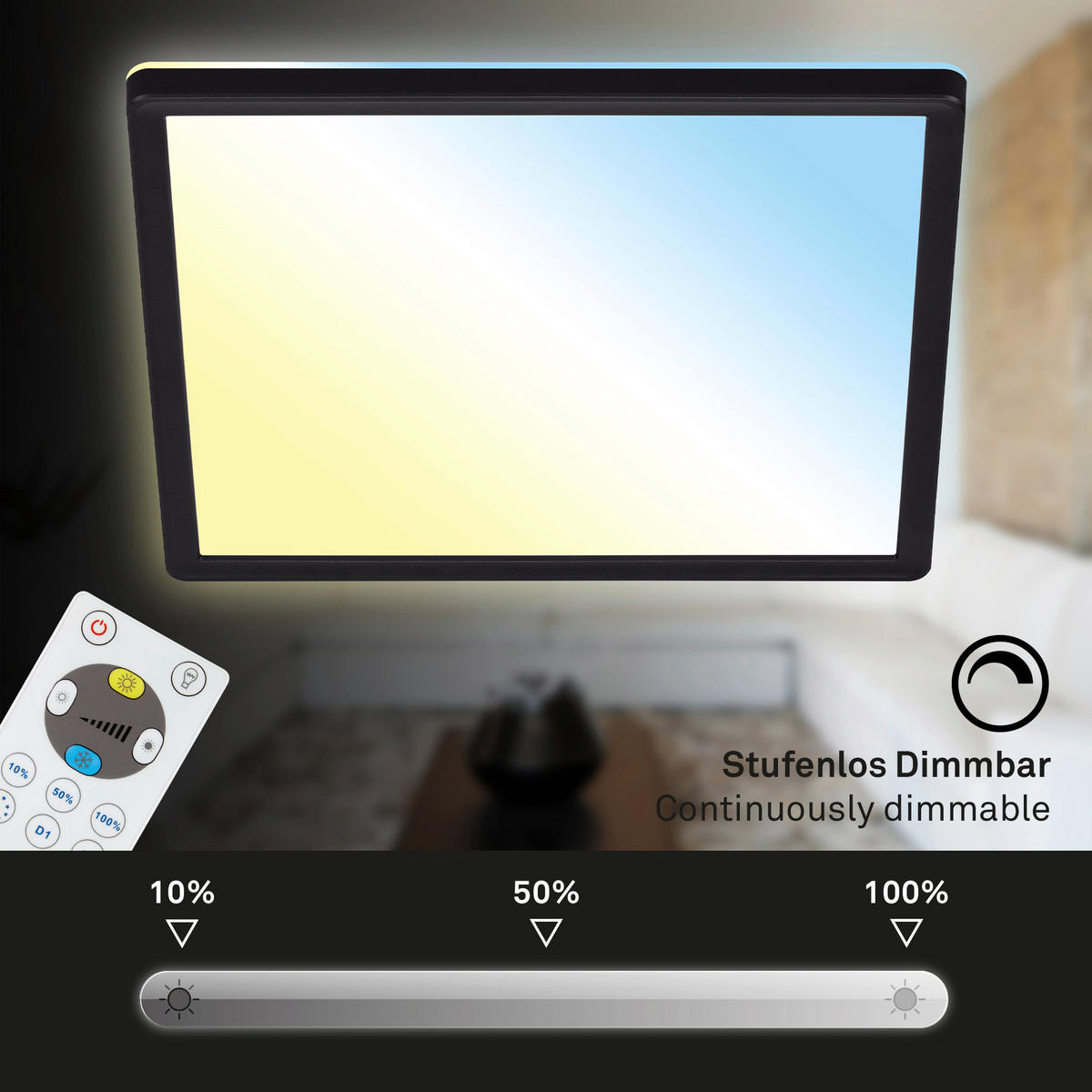 LED-PANEEL 29,3/29,3/2,8 cm   - Schwarz, Design, Kunststoff (29,3/29,3/2,8cm) - Briloner