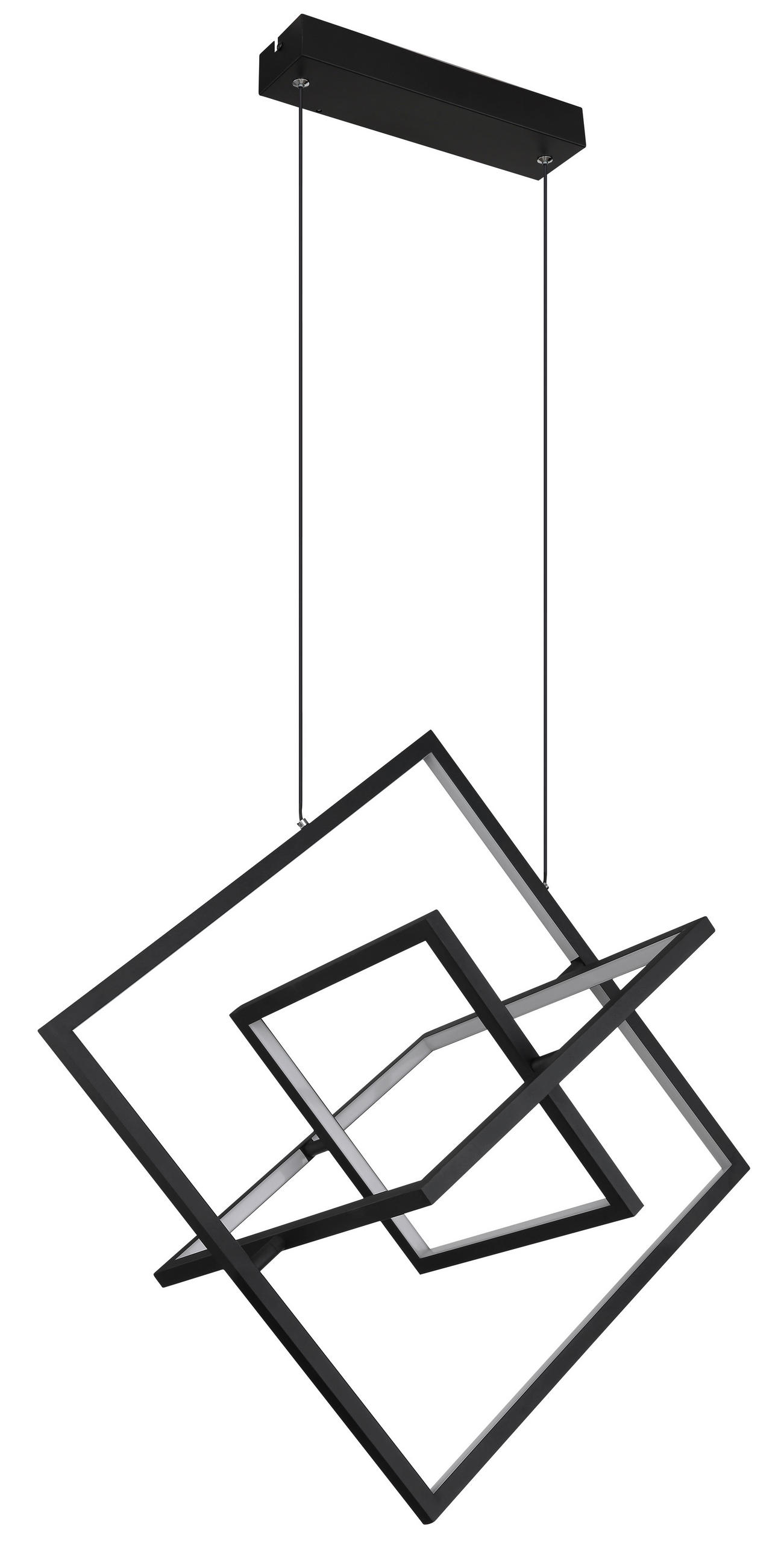 LED-HÄNGELEUCHTE 70,7/50/150 cm    - Opal/Schwarz, Design, Kunststoff/Metall (70,7/50/150cm) - Globo