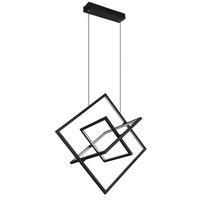 LED-HÄNGELEUCHTE 70,7/50/150 cm    - Opal/Schwarz, Design, Kunststoff/Metall (70,7/50/150cm) - Globo