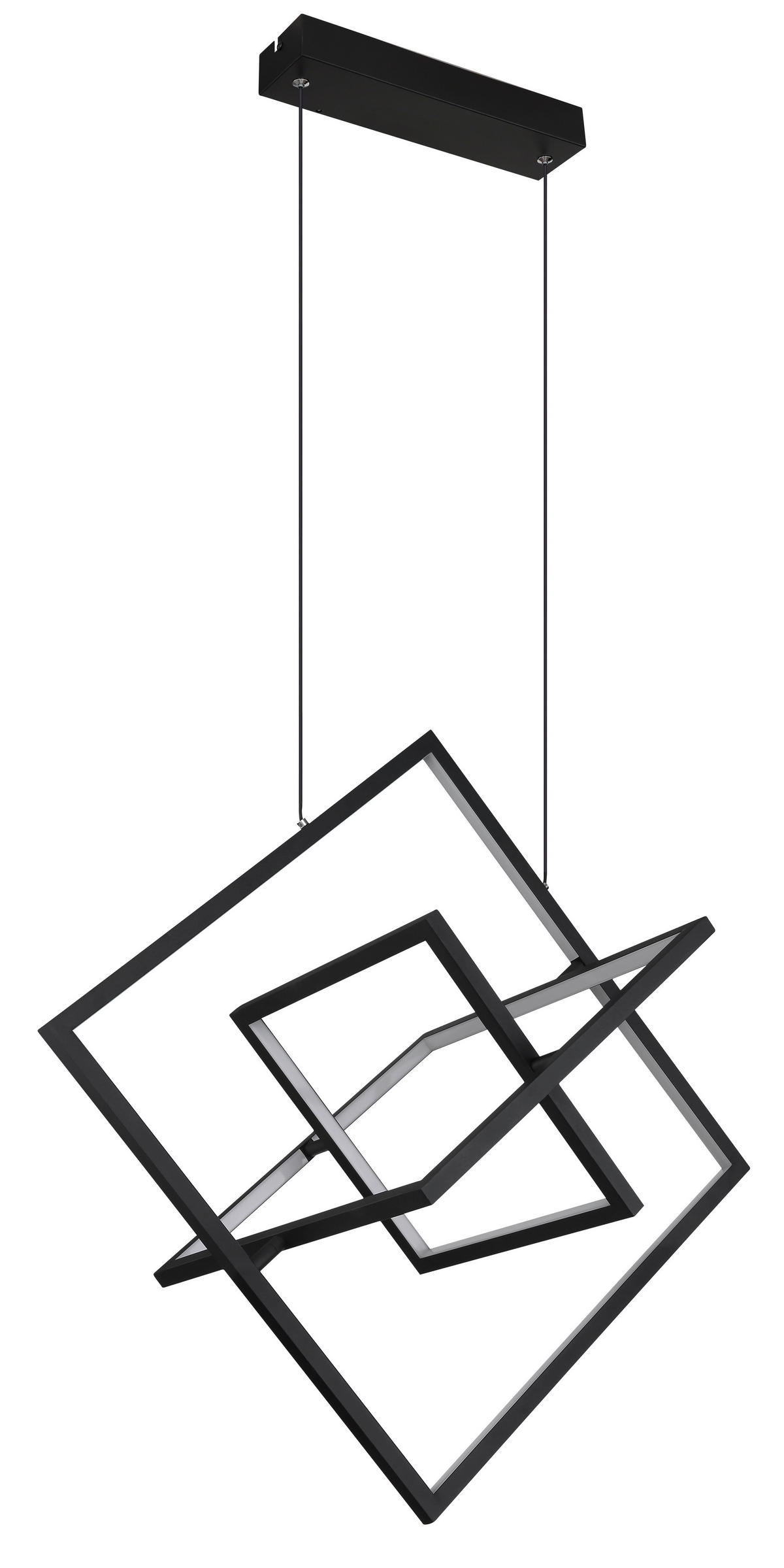 LED-HÄNGELEUCHTE 70,7/50/150 cm    - Opal/Schwarz, Design, Kunststoff/Metall (70,7/50/150cm) - Globo