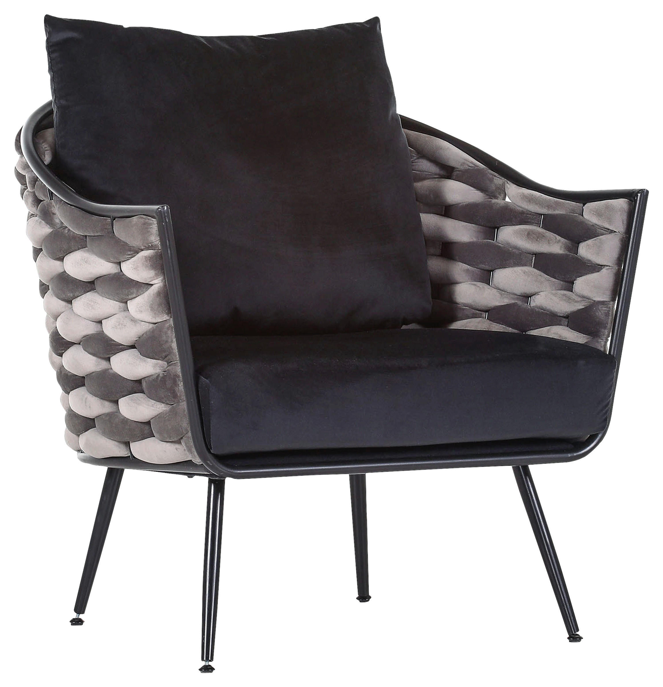 FOTEL - fekete/szürke, Lifestyle, textil/fém (77/74/78cm) - Carryhome