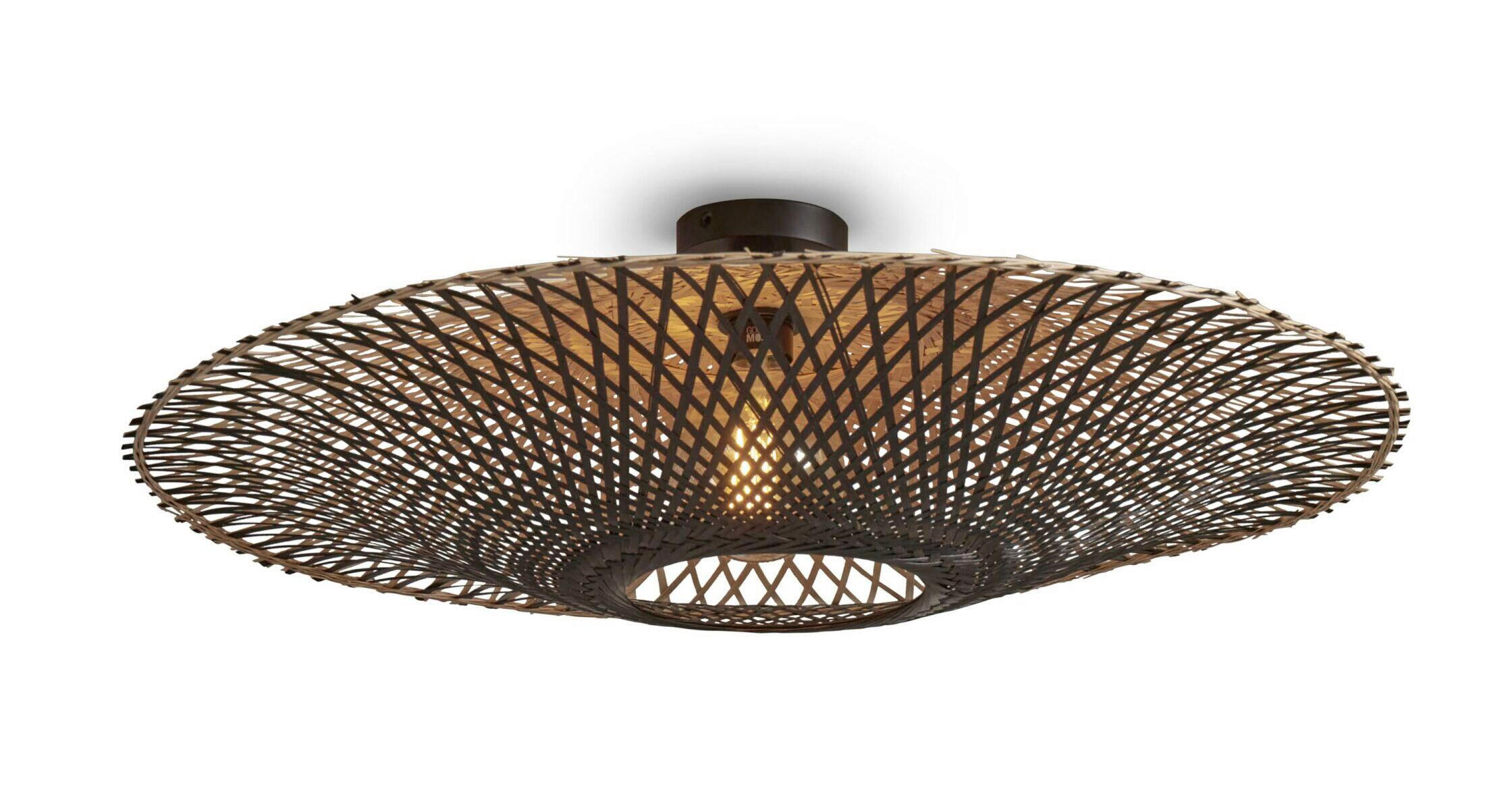 DECKENLEUCHTE GOOD&MOJO 87/20 cm  - Schwarz/Naturfarben, Trend (87/20cm) - Good & Mojo