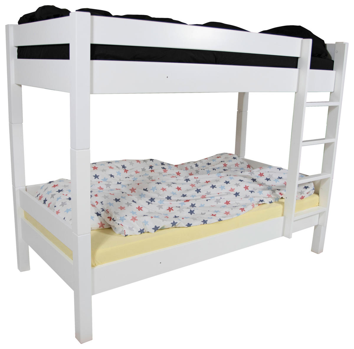 ETAGENBETT 90/200 cm Weiß  - Buchefarben/Weiß, KONVENTIONELL, Holz (90/200cm) - Linea Natura