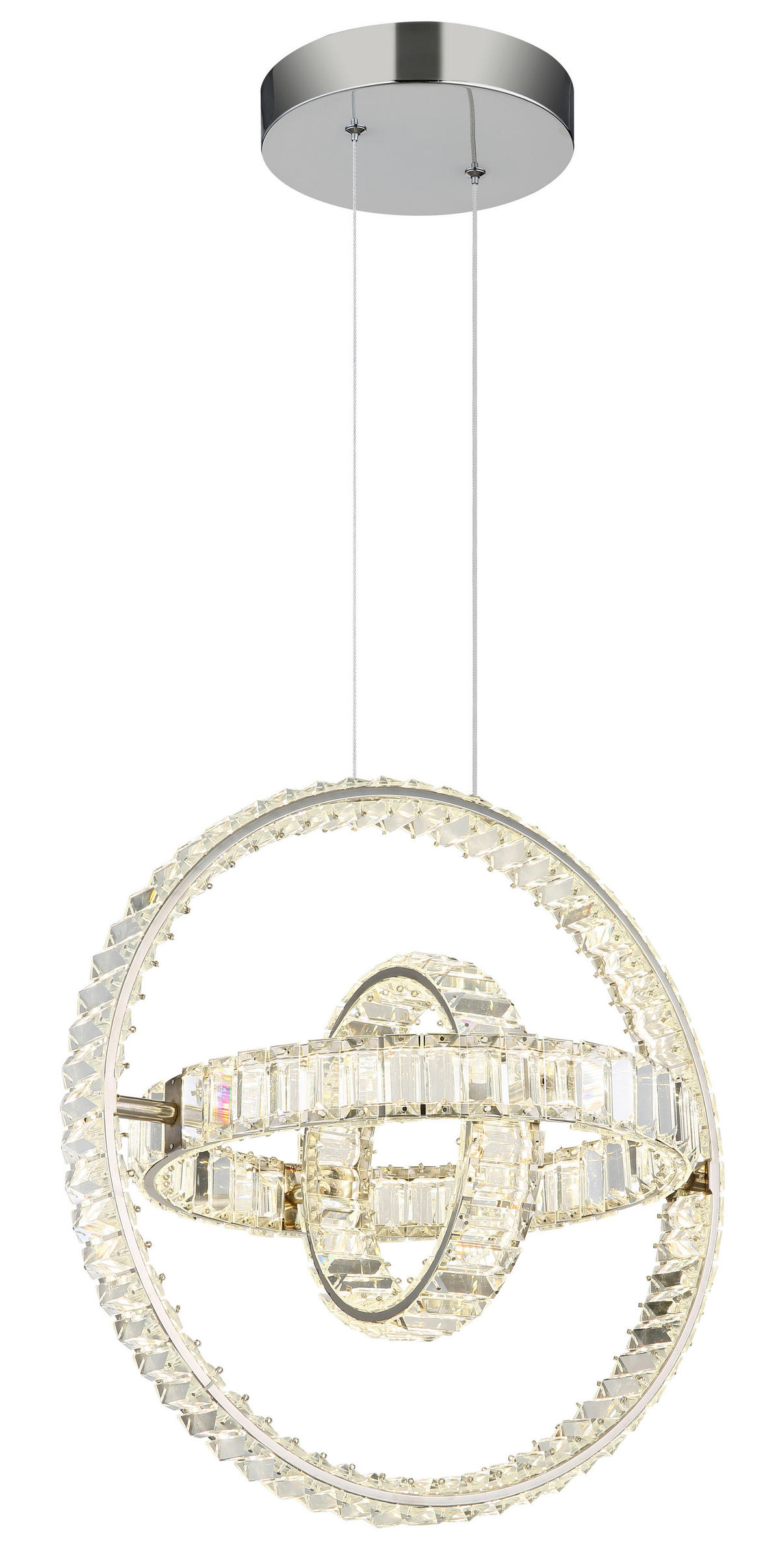 LED-HÄNGLAMPA NEIL 50/40/120 cm  - klar/kromfärg, Design, metall/glas (50/40/120cm) - Globo