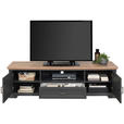 TV-ELEMENT Holzwerkstoff Eiche Artisan  - Graphitfarben/Eiche Artisan, ROMANTIK / LANDHAUS, Holzwerkstoff/Metall (193/54/51cm) - Hom`in