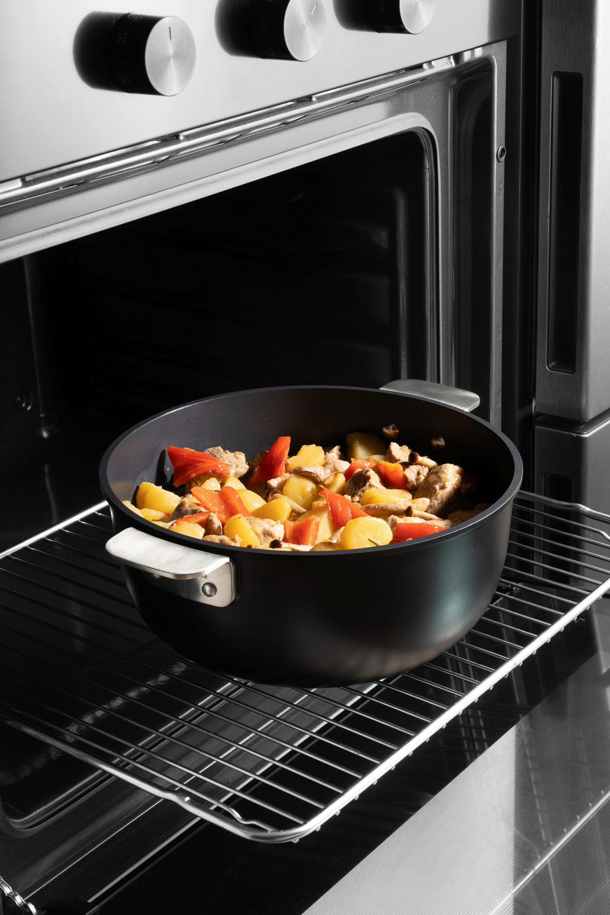 KOCHTOPFSET 10-teilig  - Schwarz, Basics, Glas/Metall (30.3/32/32.6cm) - Masterpro