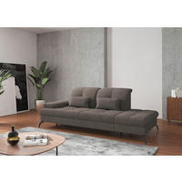 RÉCAMIERE in Flachgewebe Schlammfarben  - Schlammfarben/Schwarz, Konventionell, Textil/Metall (231/90/122cm) - Sit & More