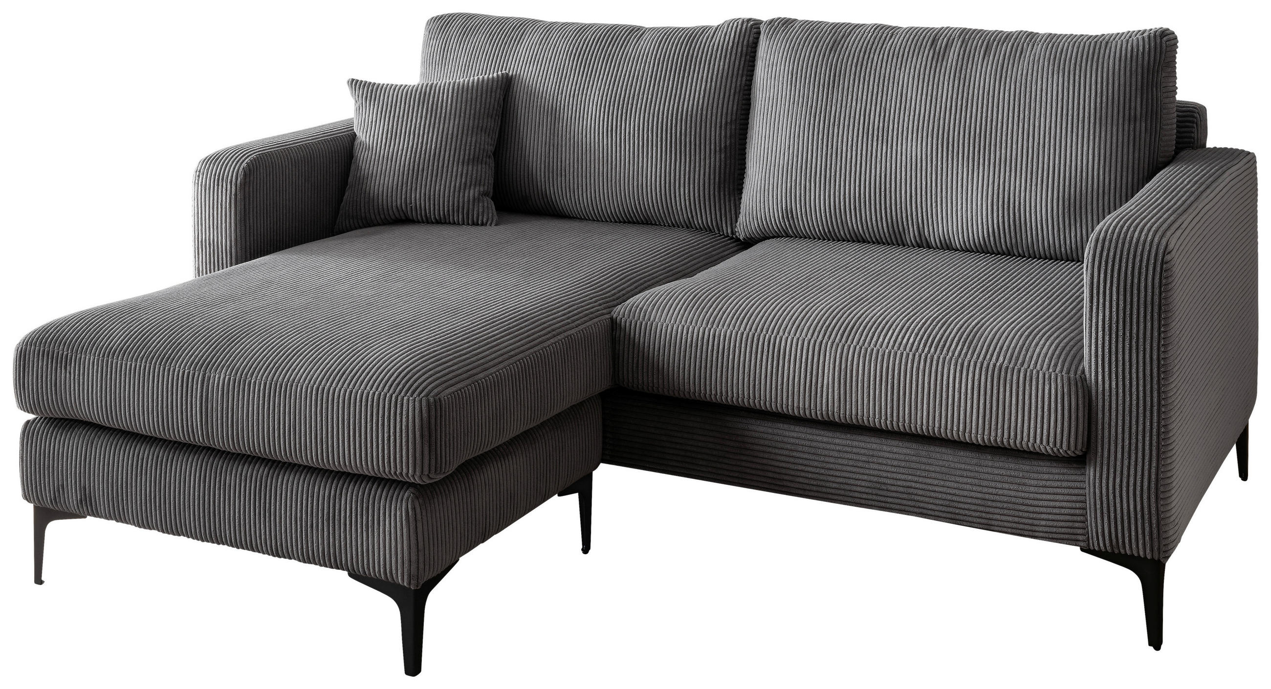 Thumbnail - Livetastic Ecksofa Eliza, Grau, Textil, Uni, 4-Sitzer, Füllung: Schaumstoff, L-Form, links montierbar, rechts montierbar...