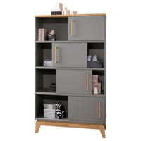STANDREGAL Eiche massiv Grau, Eichefarben  - Eichefarben/Grau, Design, Holz/Holzwerkstoff (94,8/161/39,6cm) - Paidi