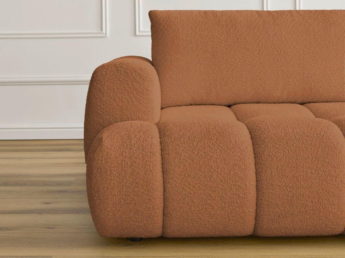 SCHLAFSOFA FUJI Bouclé Orange  inkl.  - Schwarz/Orange, MODERN, Kunststoff/Textil (251/113/88cm)